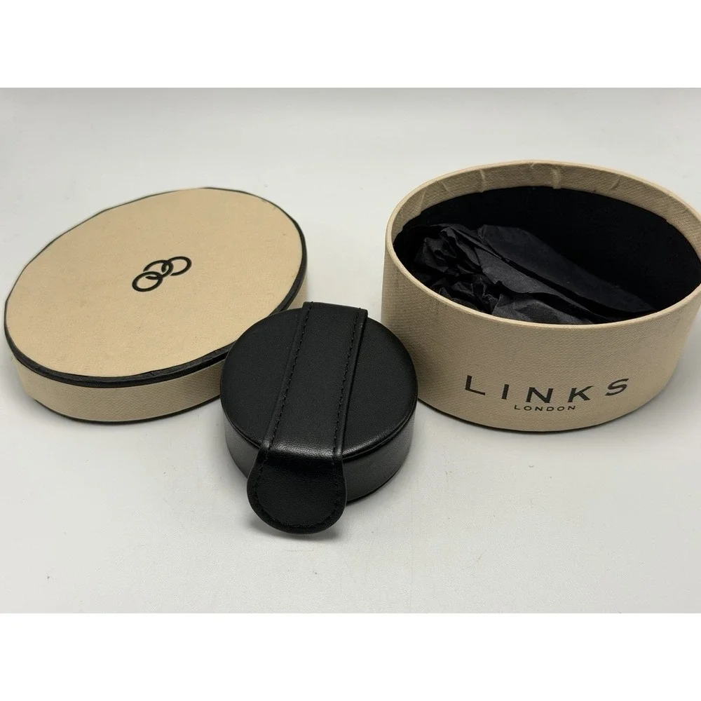 Links Of London New Battery Travel Alarm Mini Desk Clock‎ 40MM Black Dial